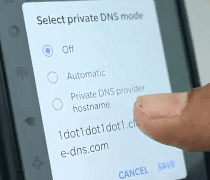 private dns provider hostname