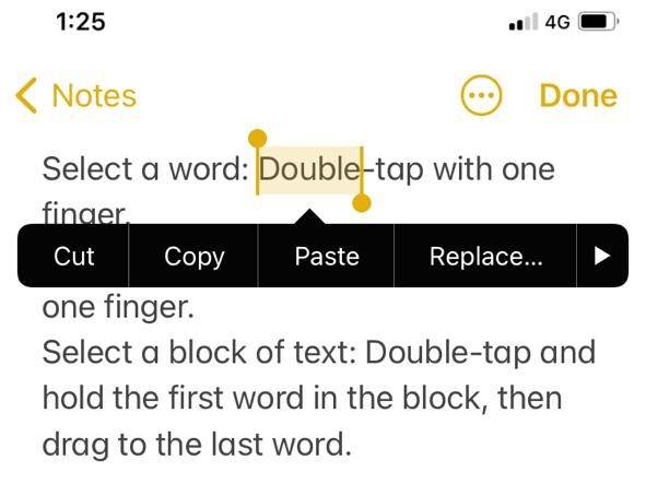 How to select text in iPhone